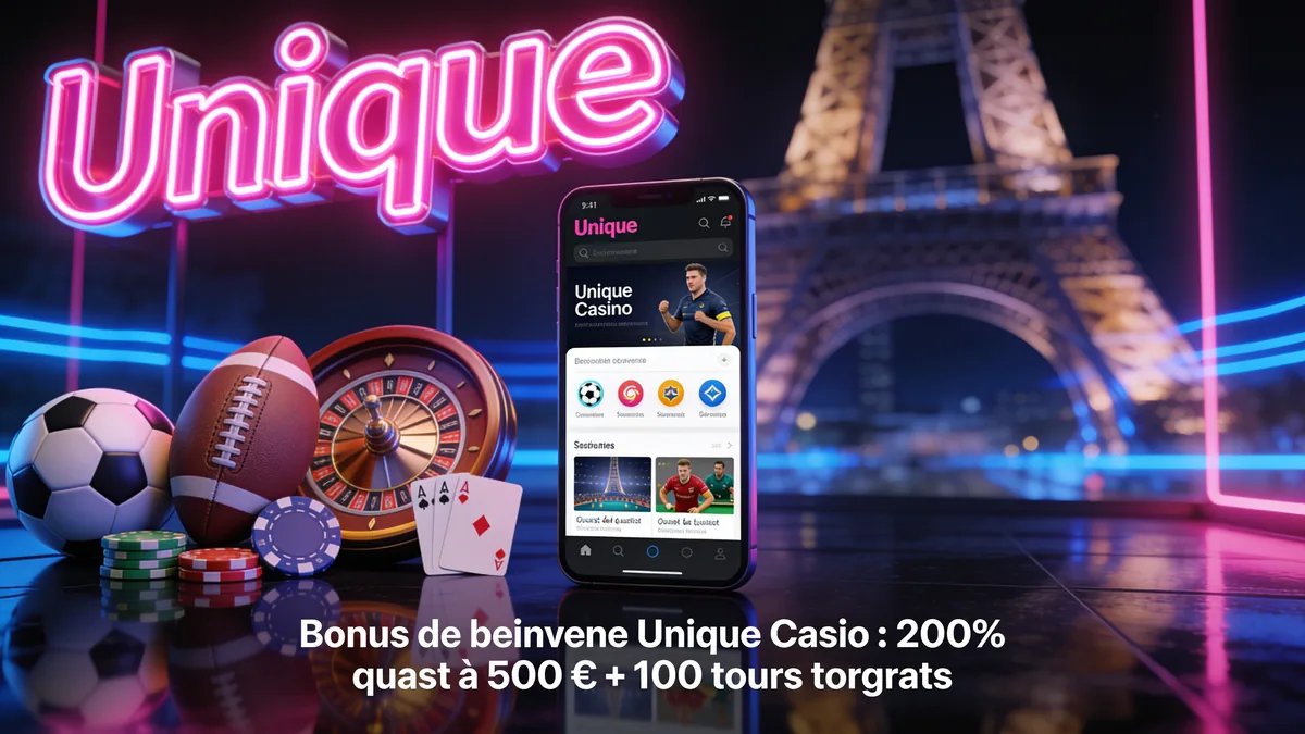 Bonus de bienvenue Unique Casino : 200 % jusqu’à 500 € + 100 tours gratuits — unique casino en France